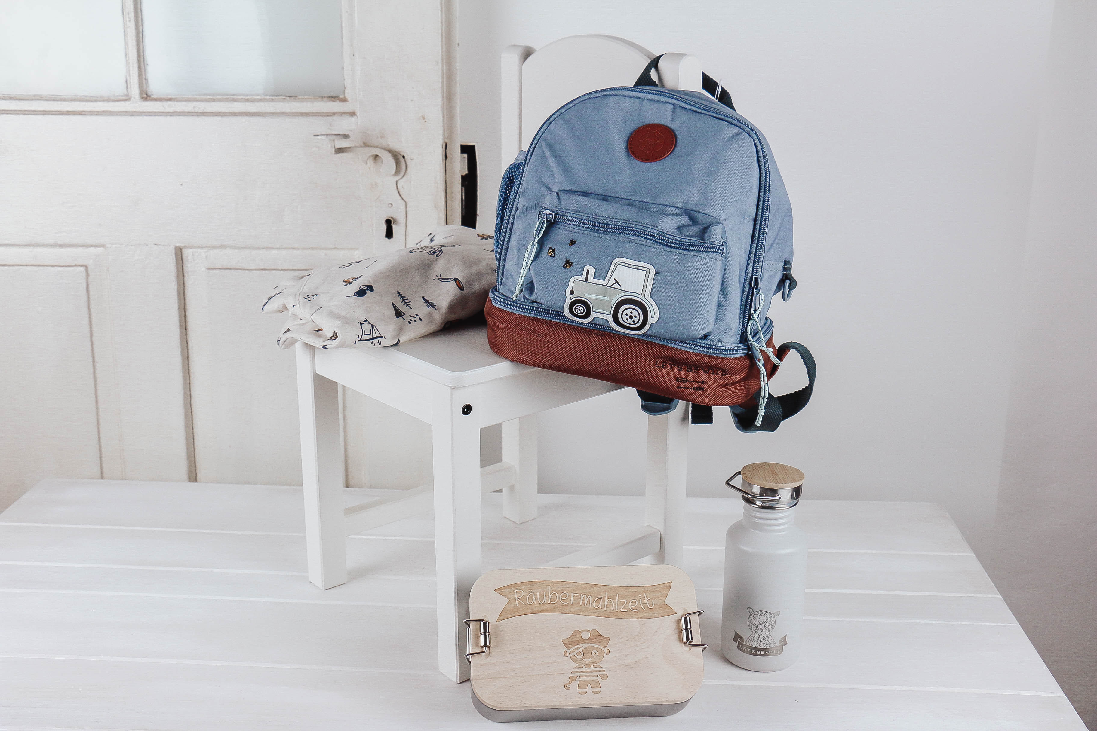 Kinderrucksack Traktor blau