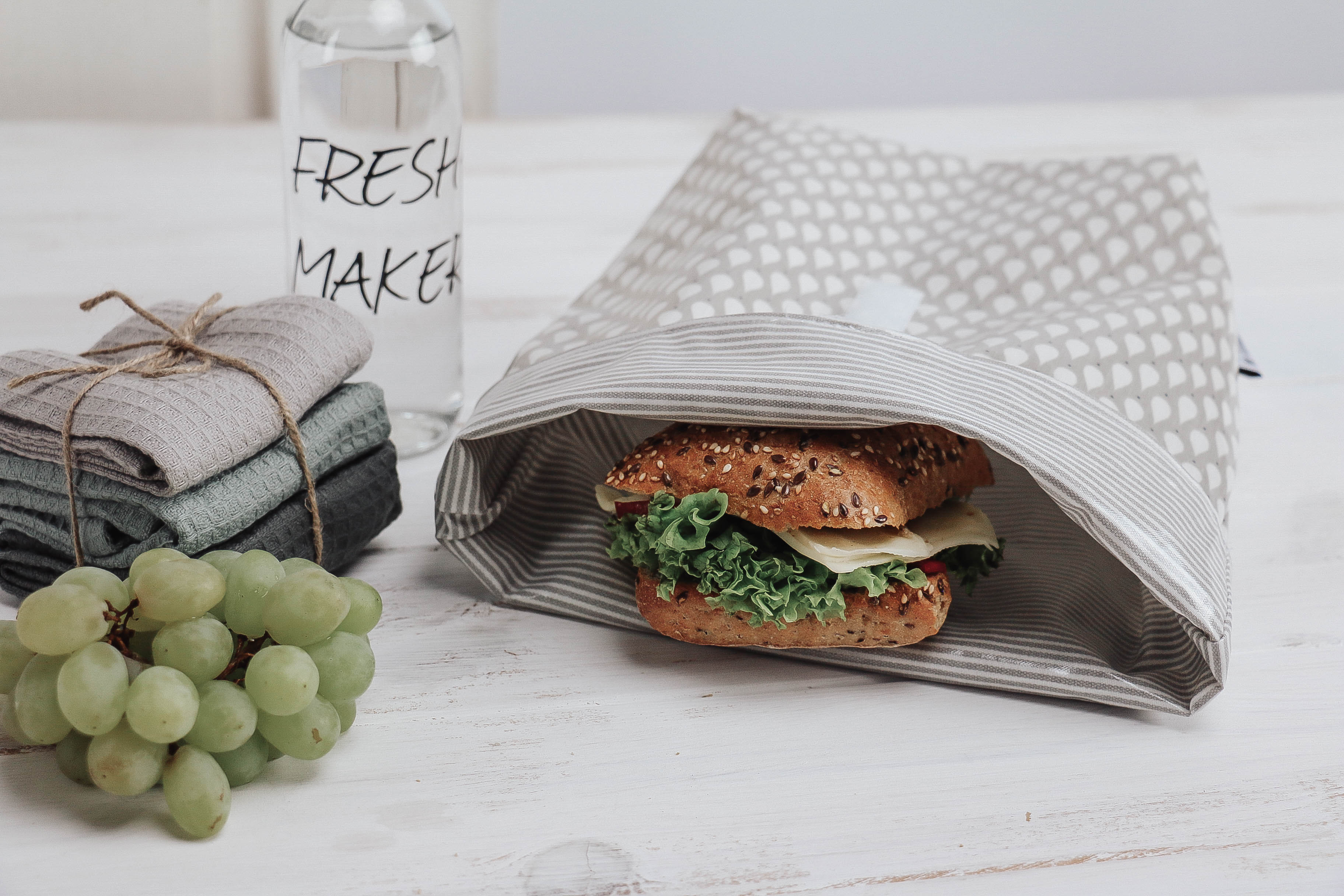 Lunchbag Tropfen grau