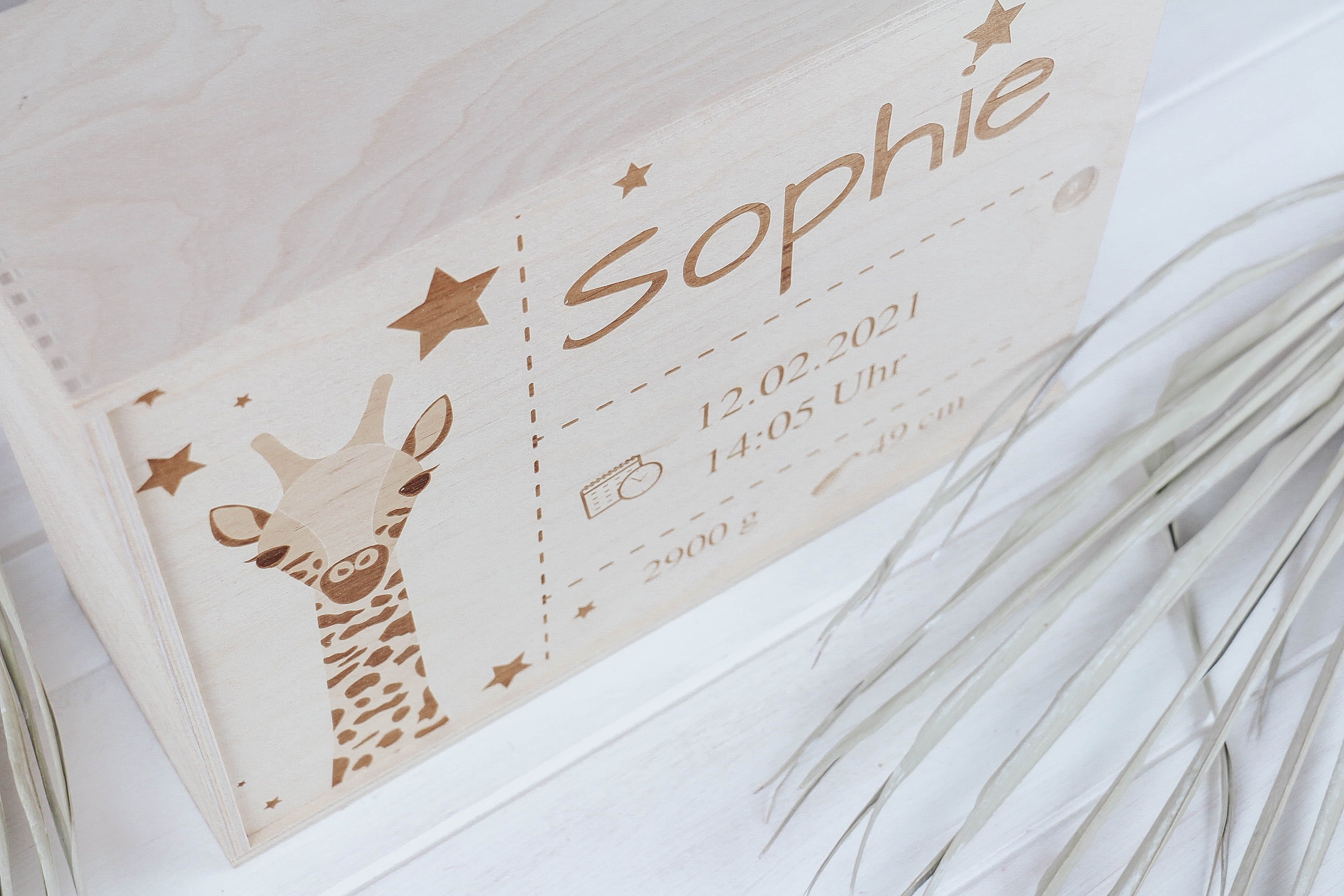 Erinnerungsbox Giraffe personalisiert